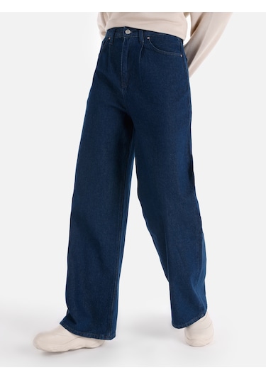 Colins 985 Lori Normal Kesim Yüksek Bel Geniş Paça Mavi Kadın Pantolon 001