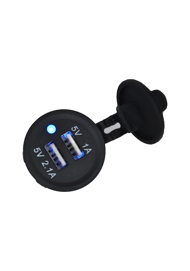 12v 24v Dc Usb 2.1a Şarj Port Işıklı Yuvarlak