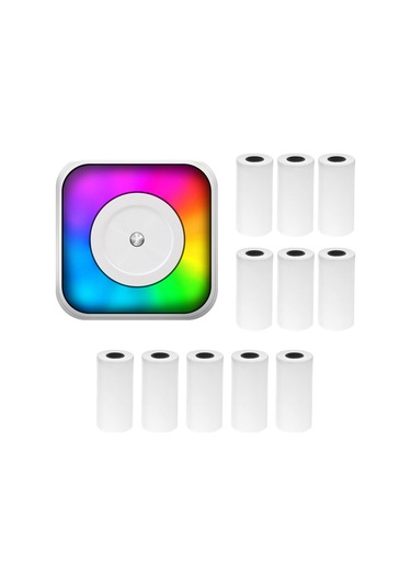 Shineyee Kablosuz Bluetooth Mini Termal Yazıcı - Akıllı Telefon Uyumlu, 57mm Baskı, Rgb Işıklı, Taşınabilir Çıkartma Makinesi