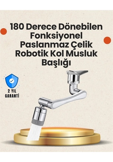 Bfs Lavabo Ve Mutfaklar İçin 1080 Derece Döner Musluk Başlığı Pirinç Gövdeli Çok Renkli