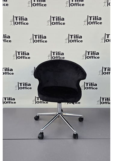 Coket Çalışma Koltuğu Krom Konik Ayak Siyah