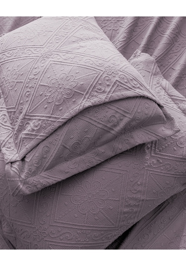 Madame Coco Marjolaina Çift Kişilik %100 Pamuk Yatak Örtüsü - Açık Mürdüm Çok Renkli