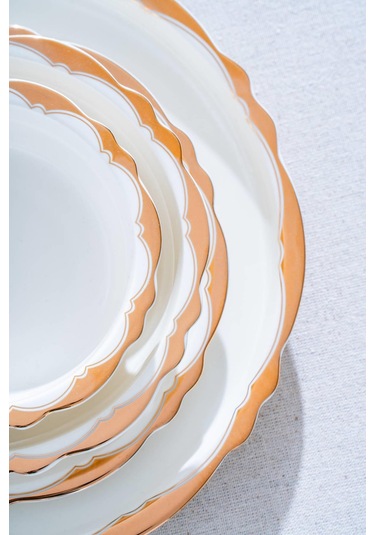 Caroline 12 Kişilik 58 Parça Porselen Yemek Takımı Beyaz