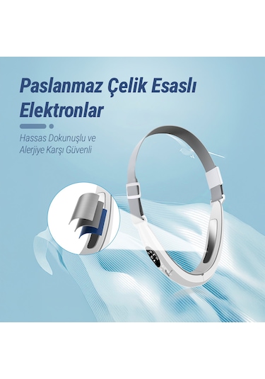 Veryfit HY18 V Şekilli Yüz Germe Çene Eritme Elektrikli Ledli Titreşimli 8 Modlu Ems Güzellik Cihazı Beyaz