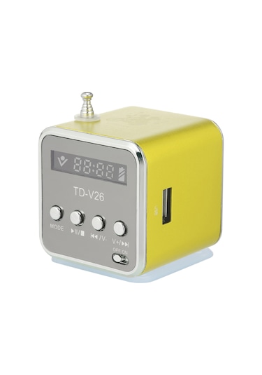 Xindoker Sarı Mini Taşınabilir Hoparlör - Fm Radyo, Tf Kart, Usb Ve Aux Girişi Desteğiyle