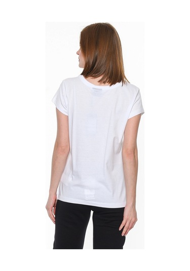 Hummel Triana Kadın Beyaz Baskılı Bisiklet Yaka Tişört