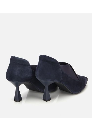 Hotiç Kadın Süet Deri Lacivert Streç Detaylı İnce Topuklu Stiletto 01ayh315480a680 01ayh315480a680 Lacivert