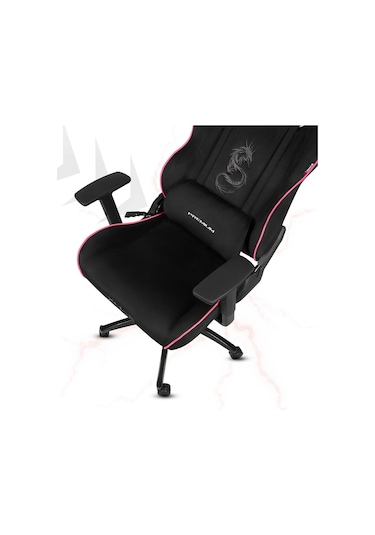 Rio Balerion Terletmez Kadife Kumaş Siyah Gaming Oyuncu Koltuğu - 21 Siyah