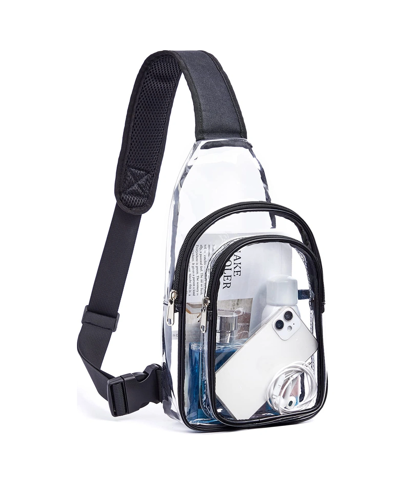 Yuntech01 Pvc Şeffaf Sling Çanta - Su Geçirmez Spor Stadyumu Güvenlik Çantası, Ayarlanabilir Askı, Üniversite Seyahat Çantası Çok Renkli