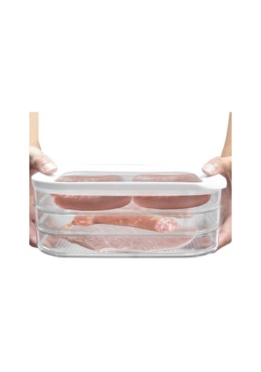 Aubyhe Pet Malzeme Derin Dondurucu Et Kutusu - Yemek Etini Düzenle, Soğuk Izgara Ve Salami Sakla - 22.4x16x8.6cm Şeffaf