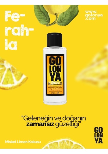 Golonya Misket Limon Kokulu Kolonya Cam Şişe 250 ML