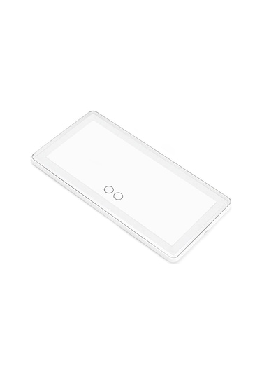 Araba Güneşlik Ayna Usb Şarj Edilebilir Kozmetik Makyaj Aynası 3 Işık Modlu Dokunmatik Ekran - Beyaz