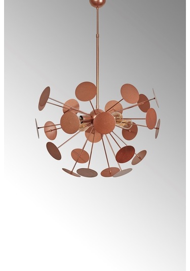 Luzarana Rosso Bakır Metal Gövde Tasarım Lüx Avize Çok Renkli