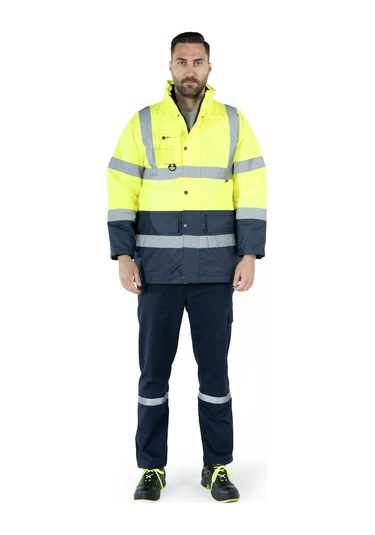 Çift Renkli Hi - Vis Kaban Sarı - Lacivert