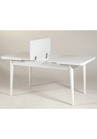 Marel 4 Kişilik Açılır Yemek Masası Takımı Modern Ve Şık Tasarım Beyaz Antrasit