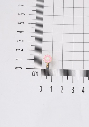 Bilezikci Pembe Papatya Çocuk Küpesi 14 Ayar Altın Sarı Altın