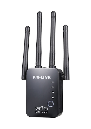 4 Antenli 300mbps Wifi Sinyal Güçlendirici - Akıllı Duvar Geçirici, Ap/repeater Modu, İki Ağ Portu, Siyah, Avrupa Standartı