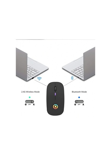 Hpy Pazar Led Aydınlatmalı Şarjlı Sessiz Kablosuz Mouse Diğer