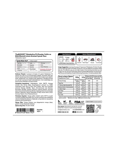 Bıomet Metabolica Fit Powder