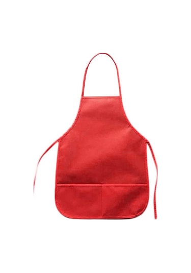 Kırmızı Çocuk Önlüğü Çocuk Yemek Pişirme - Boyama - Erkek Kız Çocuklar İçin Oyun Önlükleri