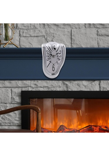 Suntek Magideal Erime Saat Duvar Süsleme Moda Dekoratif Gümüş