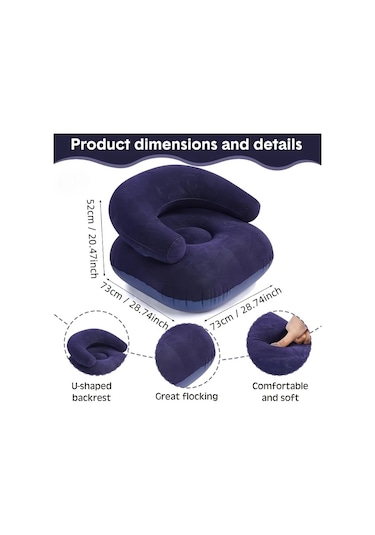 Elmpaly Kırmızı Kamp Şişme Sedir, Ayak Pompalı Katlanır Sırtlık Yumuşak Hızlı Şişirme Kırmızı