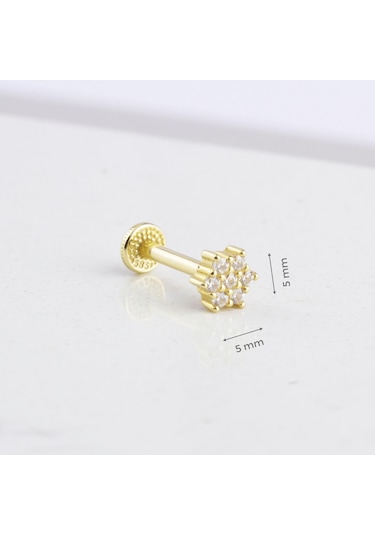 Glorria Altın Yonca Tragus Piercing 30008656