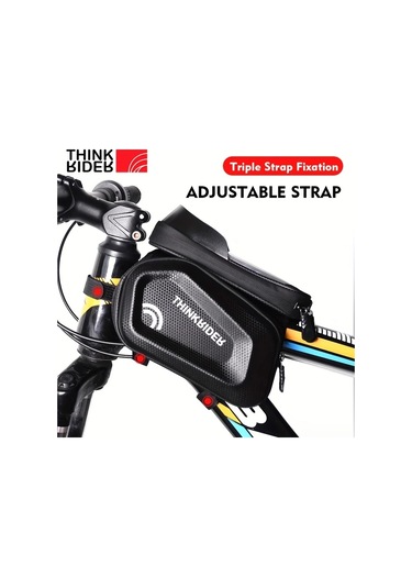 Willowhaven Thinkrider Su Geçirmez Bisiklet Çerçeve Çantası Siyah 7 İnç Telefonlar İçin Ahşap