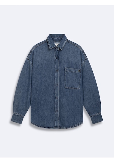 Ltb Glenna Oversize Jean Mavi Gömlek Mavi L