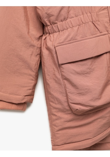 Koton Peluş Detaylı Uzun Kollu Cepli Kapşonlu Mont Pembe 6wkg00012aw Gül