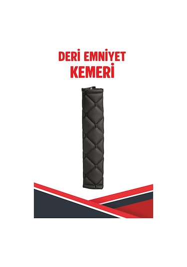 Ford Mondeo Uyumlu Emniyet Kemer Pedi Siyah Deri Siyah Dikişli