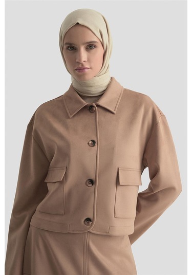 Armine Ceketli Süet Takım 25kd1703 Taba Taba