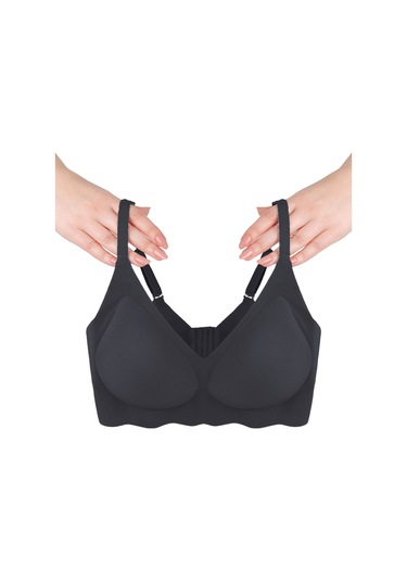 Balensiz Lazer Dikişsiz Görünmez Çıkarılabilir Pedli Sütyen Siyah