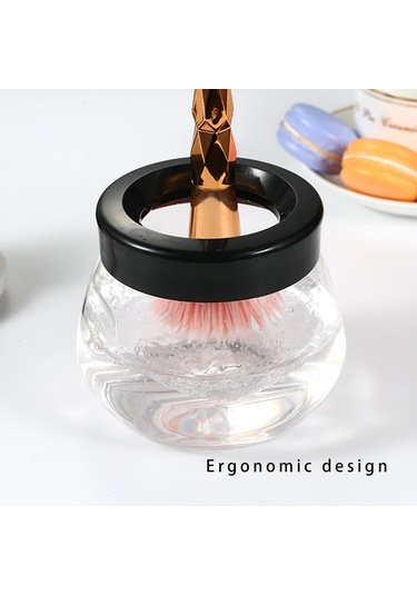 Sones Elektrikli Fırça Makyaj Fırçası Temizleme Makinesi Otomatik Kurutucu Usb Şarj Edilebilir Makyaj Fırçası Temizleyici Siyah