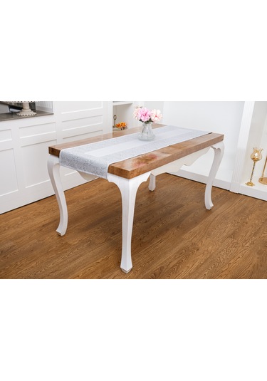 Finezza Ayda Jakar Polyester Kumaş Gri Runner 45x150 cm - 1417