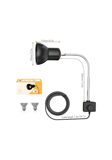 Xindoker Kaplumbağa Ve Sürüngenler İçin 25w Uvb Uva Isıtma Lambası - Dönebilir Klipsli Avize İle