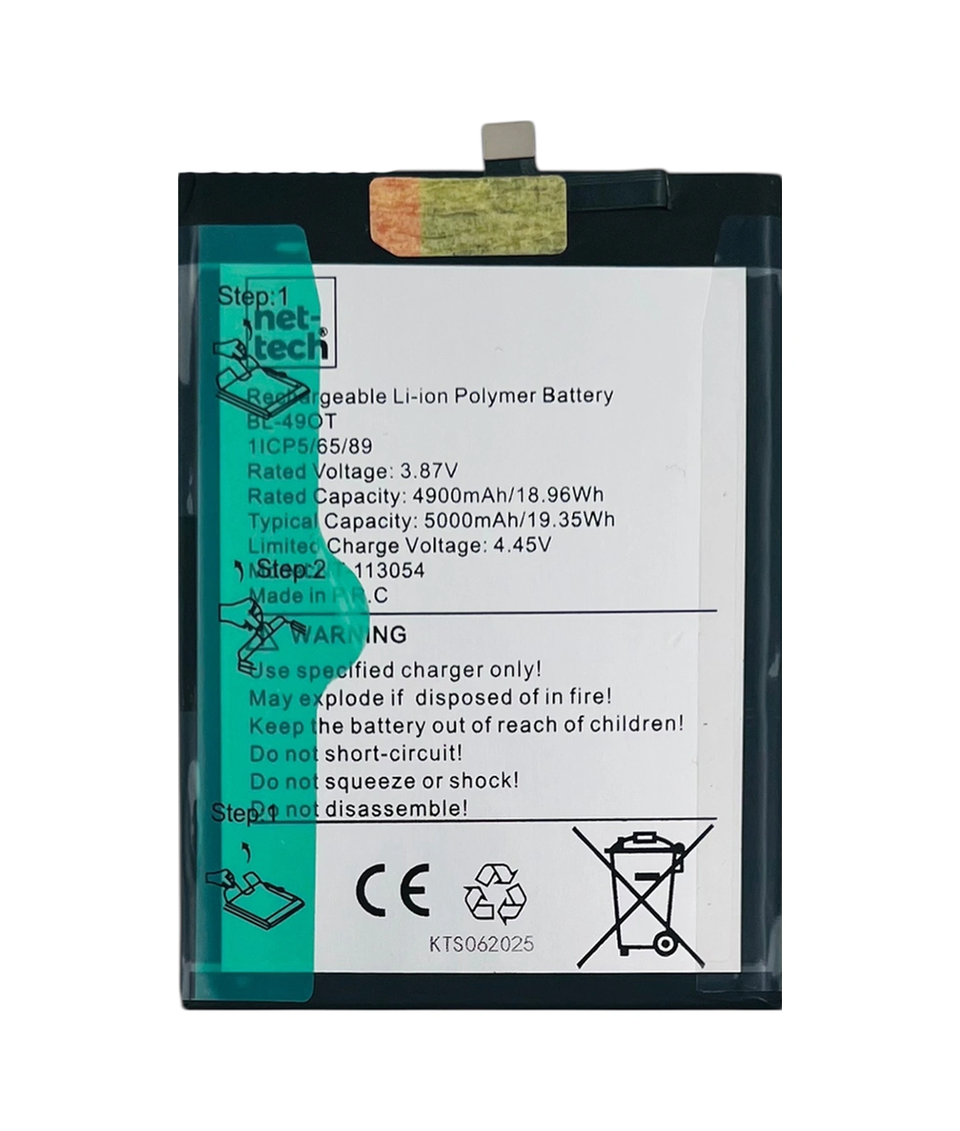 Teknonet Tecno Camon 20 Uyumlu Nettech Bl-49ot 5000 Mah Batarya - Siyah