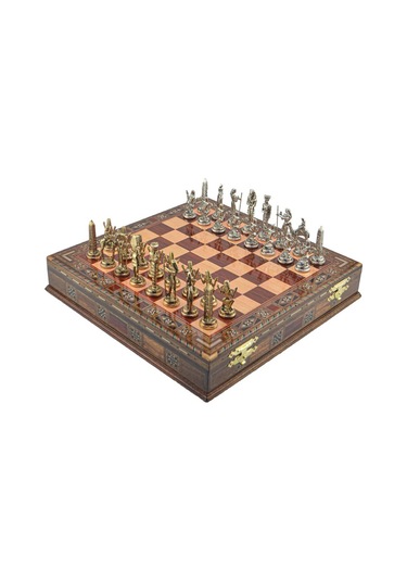 Gifthome Metal Satranç Takımı-seti büyük mısır parlak gül sandıkl
