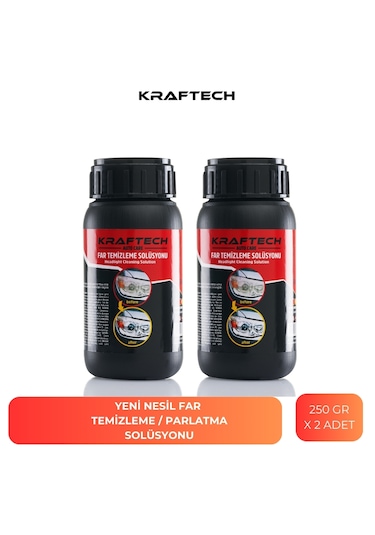 Kraftech Yeni Nesil Premium I Buharlı Far Temizleme Sıvısı Ve Parlatma Solüsyonu I Kloroform Uyumlu 2 X 250 G