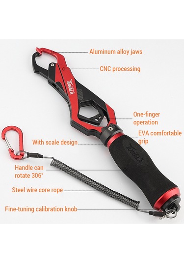 Jeemson Alüminyum Alabalık Tutucu, 26 Kg Ağırlık Ölçerli, El Yorgunluğunu Azaltan, Tek Elle Kullanıma Uygun, Mavi Renkli Balık Tutan Alet