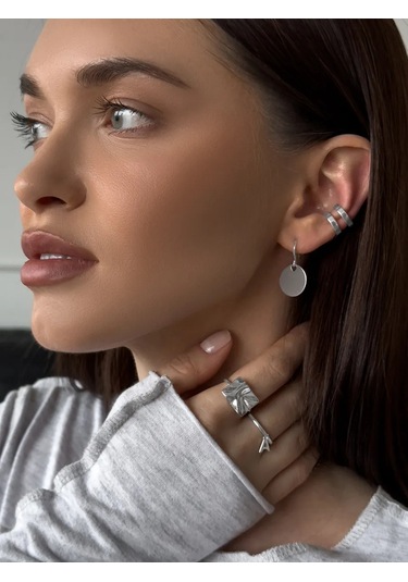 Sılverme Gümüş A Harfi Yüzük 925 Ayar Gümüş 94663274 Gri