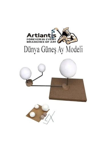 Güneş Dünya Ay Modeli 1 Paket 6 Renk Guaj Boya Fırça Gezegen Maketi Deney Seti Güneş Sistemi Modeli Okul Ders Deney Seti Kendin Yap