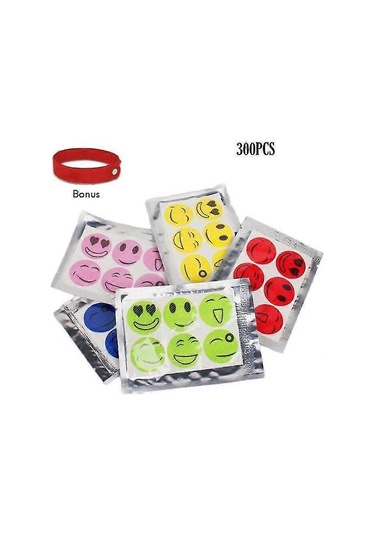 300 Adet Smiley Sivrisinek Kovucu Böcek Kovucu Etiketler