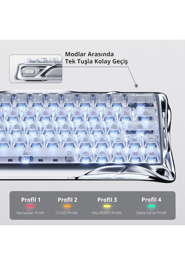 Gravastar V60 Pro Manyetik Kablolu Gaming Klavye, Xpro Kablosuz Optik Mouse Ve Mousepad Oyuncu Seti, Optik