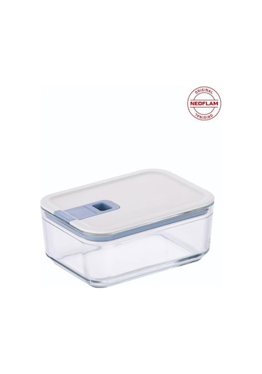 Neoflam Perfect Seal Dikdörtgen Cam Saklama Kabı Bej 750 ML