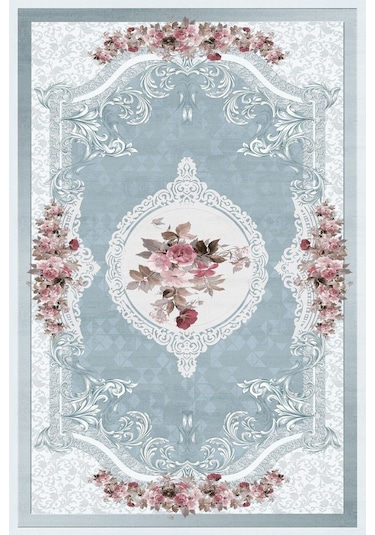 West Home Dijital Baskı Yıkanabilir Kaymaz Taban Salon Halısı Mutfak Halısı Yolluk Ve Banyo Paspası Wh 031 Blue