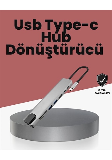 Northcity 8 İn 1 Type-c Hdmı & Ethernet Adaptörü - 4k 30hz Alüminyum