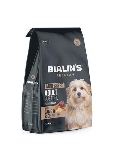 Bialins Premium Mini Breed Yetişkin Köpek Maması Kuzu & Prinçli 12kg