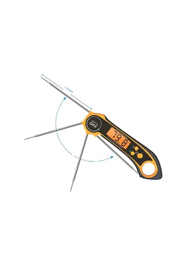 Dinosaurs Pişirme Için Et Termometre Katlanabilir Prob Anında Oku Bbq Izgara Ev Turuncu