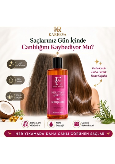 Edam Natural Keratin & Biotin Saç Şampuan 300 ML